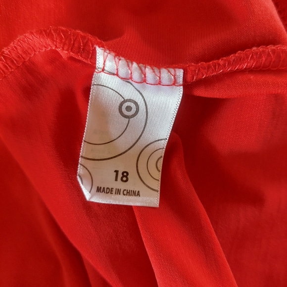 "Moda" size 18 red/orange cold sholder, cowl neck shirt - Picture 4 of 5